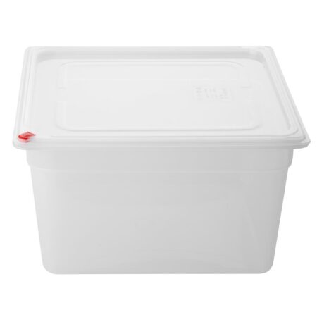 Hygiplas Click PP GN Pan 2/3 with Lid & 7 Colour Clips - 200mm 16.1Ltr (Pack 4)