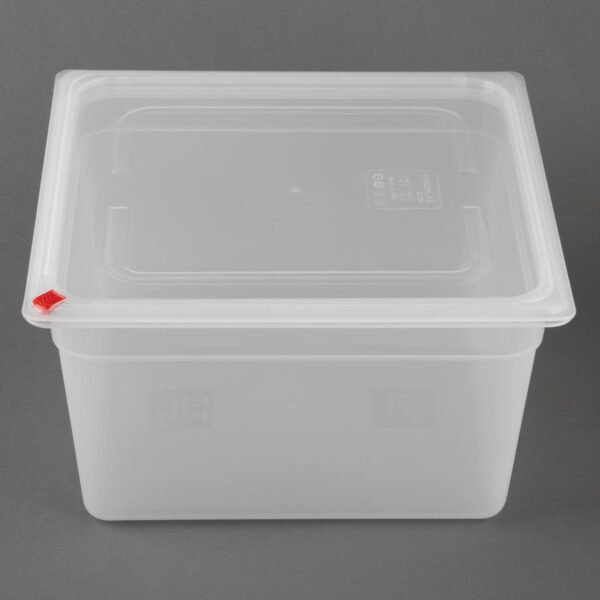 Hygiplas Click PP GN Pan 2/3 with Lid & 7 Colour Clips - 200mm 16.1Ltr (Pack 4) - Image 3