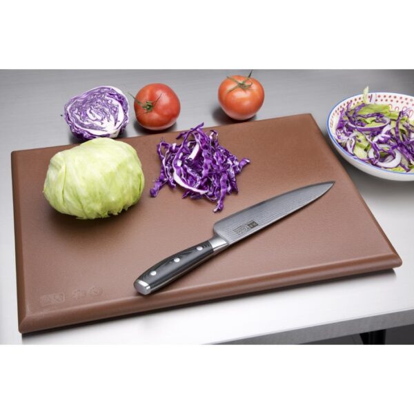 Hygiplas Extra Thick High Density Chopping Board Brown - 450x300x25mm - Image 8