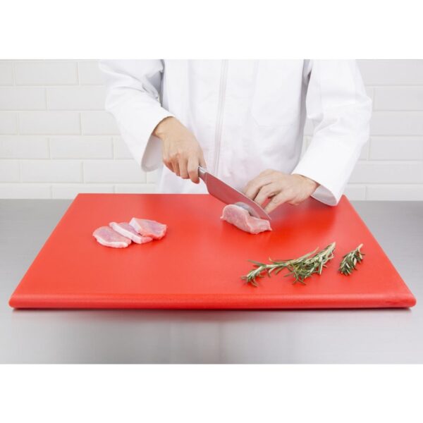 Hygiplas Extra Thick High Density Chopping Board Red - 600x450x25mm - Image 5