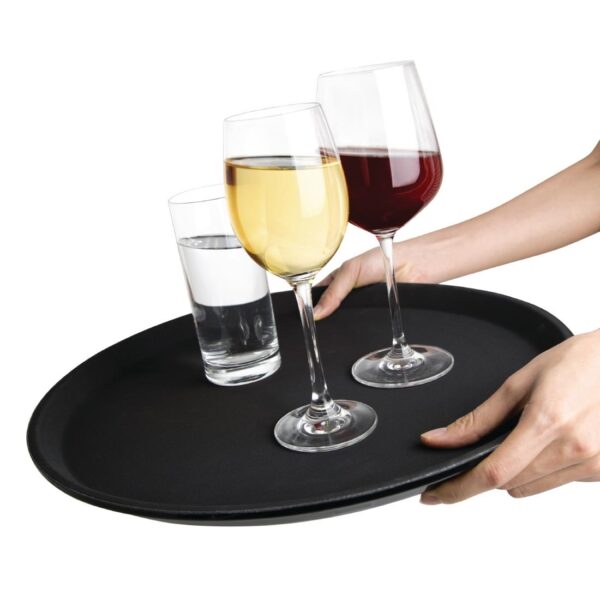 Olympia Kristallon Round Tray Anti-Slip Fibreglass Black - 406mm - Image 5