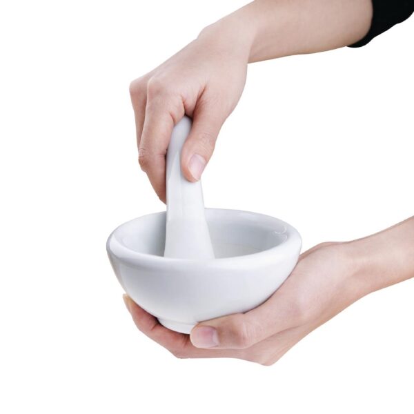 Vogue Porcelain Pestle & Mortar - 115mm 4 1/2" - Image 3