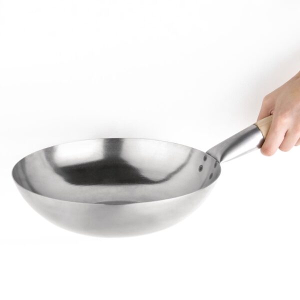 Vogue Wok Flat Base - 254mm 10" - Image 2