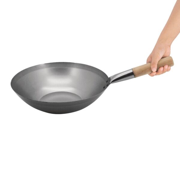 Vogue Wok Flat Base - 330mm 13" - Image 5