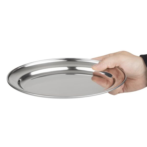 Olympia Oval Serving Tray St/St - 220mm 9" - Image 4