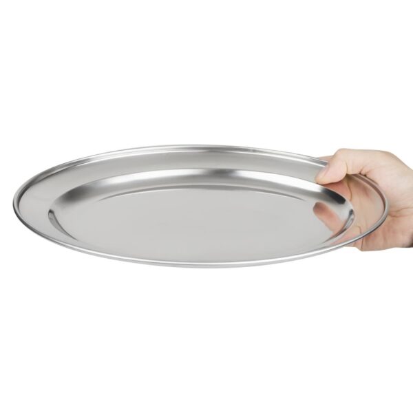 Olympia Oval Serving Tray St/St - 300mm 11 1/2" - Image 4