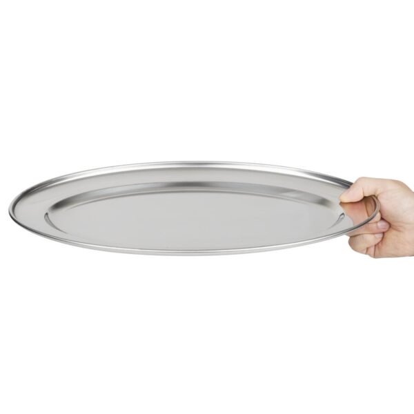 Olympia Oval Serving Tray St/St - 400mm 16" - Image 7