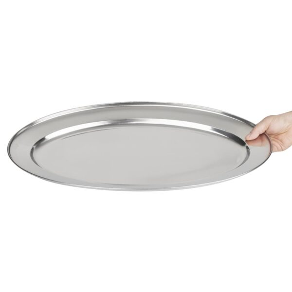 Olympia Oval Serving Tray St/St - 550mm 22" - Image 7