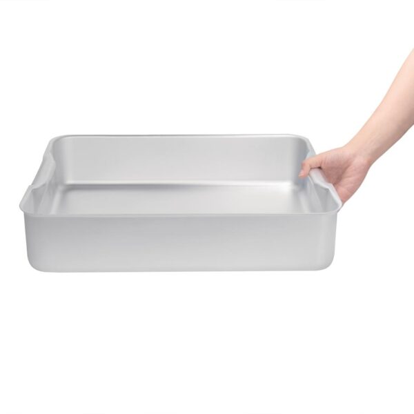 Vogue Deep Roasting Pan Aluminium - 470x355x100mm 18 1/2x14x4" - Image 4