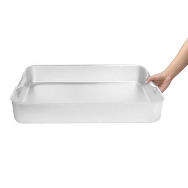 Vogue Deep Roasting Pan Aluminium - 610x455x100mm 24x18x4" - Image 4