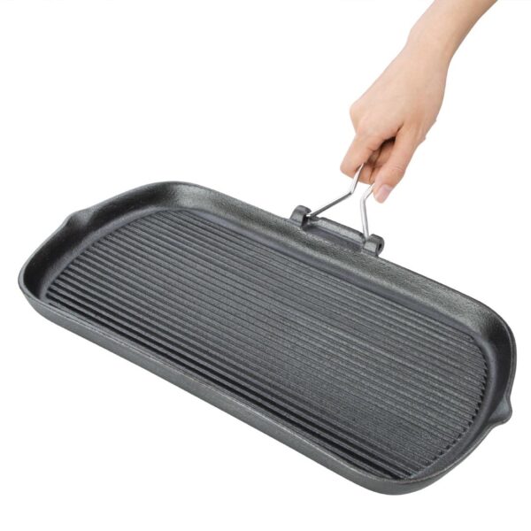 Vogue Grill Pan Cast Iron - 380x225x37mm 15x8 3/4x1 1/2" - Image 3