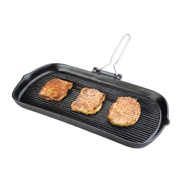 Vogue Grill Pan Cast Iron - 380x225x37mm 15x8 3/4x1 1/2" - Image 5