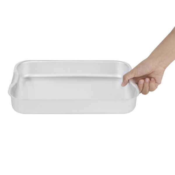 Vogue Roasting Dish Aluminium - 320x215x50mm 12 1/2x8 1/2x2" - Image 4