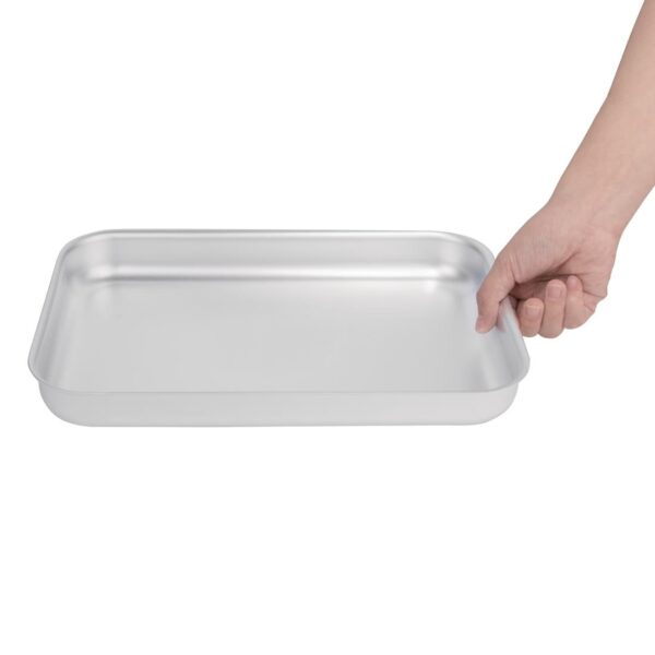 Vogue Bakewell Pan Aluminium - 320x215x40mm 12 1/2x8 1/2x1 1/2" - Image 4