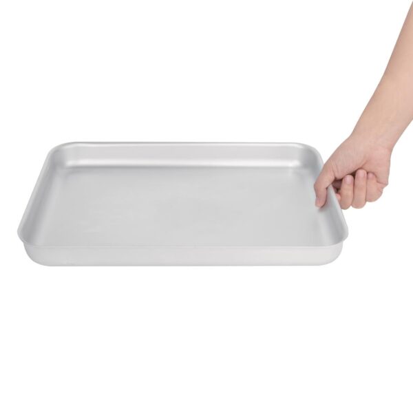 Vogue Bakewell Pan Aluminium - 370x265x40mm 14 1/2x10 1/2x1 1/2" - Image 4