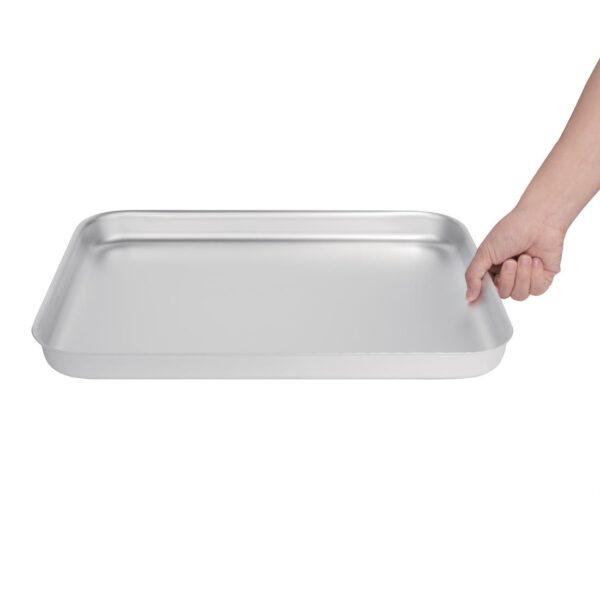 Vogue Bakewell Pan Aluminium - 420x305x40mm 16 1/2x12x1 1/2" - Image 4