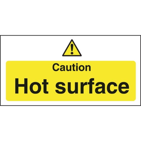 Vogue Caution Hot Surface Sign - 100x200mm 4x8" (Self-Adhesive) - Image 2