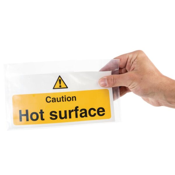 Vogue Caution Hot Surface Sign - 100x200mm 4x8" (Self-Adhesive) - Image 4
