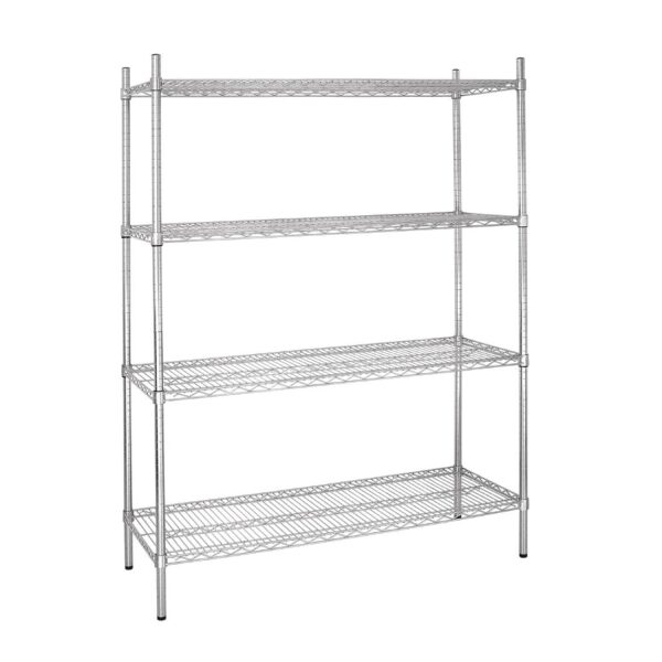 Vogue Flat Pack 4 Shelf Unit - 1525x460x1840mm