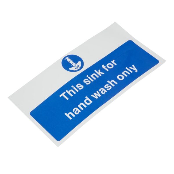Vogue Hand Wash Only Sign - 230x90mm 9x3 1/2" (Self-Adhesive) - Image 2