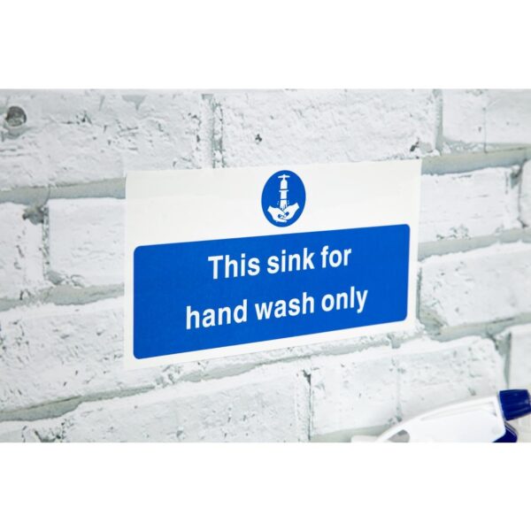 Vogue Hand Wash Only Sign - 230x90mm 9x3 1/2" (Self-Adhesive) - Image 3