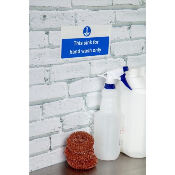 Vogue Hand Wash Only Sign - 230x90mm 9x3 1/2" (Self-Adhesive) - Image 4