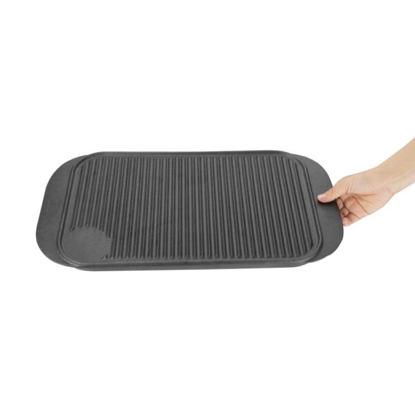 Vogue Reversible Double Griddle - 480x265mm 19x10 1/2" - Image 4