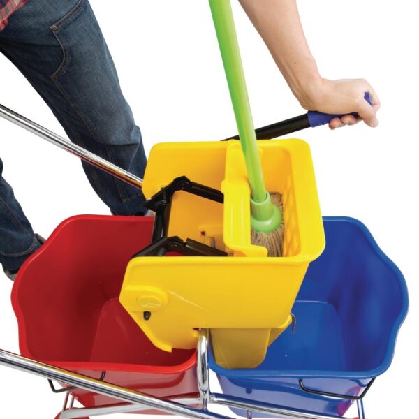 Jantex Dual Bucket Mop Wringer with Frame - (2x23Ltr Buckets) - Image 4
