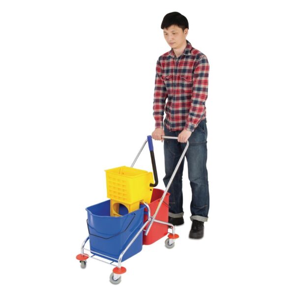 Jantex Dual Bucket Mop Wringer with Frame - (2x23Ltr Buckets) - Image 5