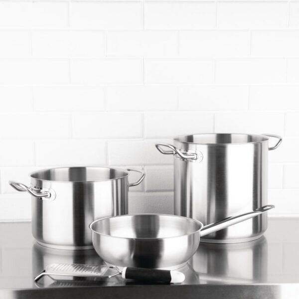 Vogue Flared Saute Pan St/St - 240mm 3Ltr 103fl oz - Image 7