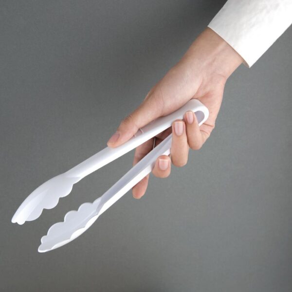 Vogue Tongs White - 230mm 9" - Image 3