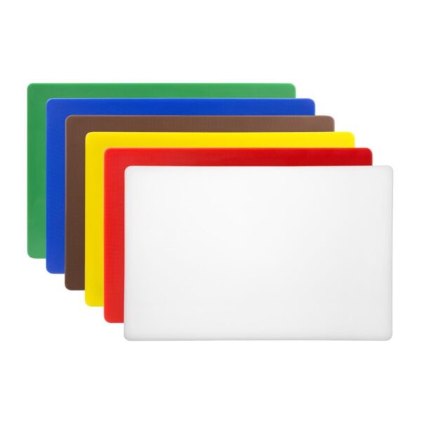 Hygiplas Thick Low Density Set of 6 Chopping Board Set 450x300x20mm