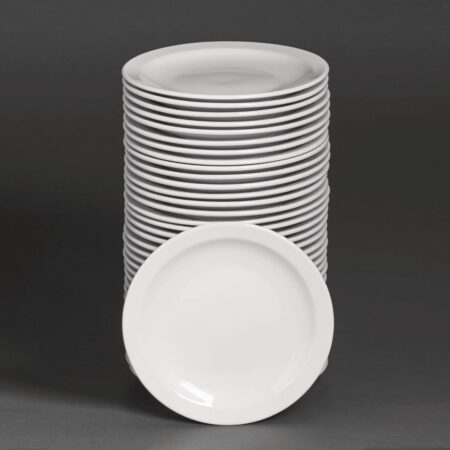 Sale Offer - Athena Hotelware Narrow Rimmed Plate - 20.5cm 8" (Box 36)