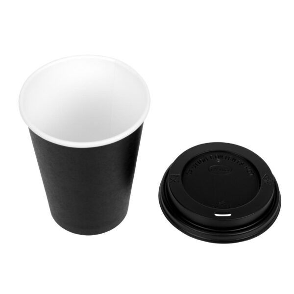 Fiesta Hot Cups Single Wall Black with Black Lid - 340ml 12oz (Box 1000) - Image 4