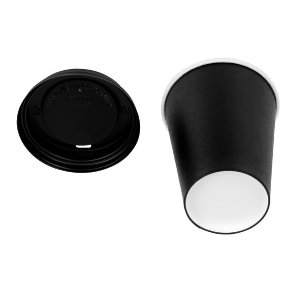 Fiesta Hot Cups Single Wall Black with Black Lid - 340ml 12oz (Box 1000) - Image 5
