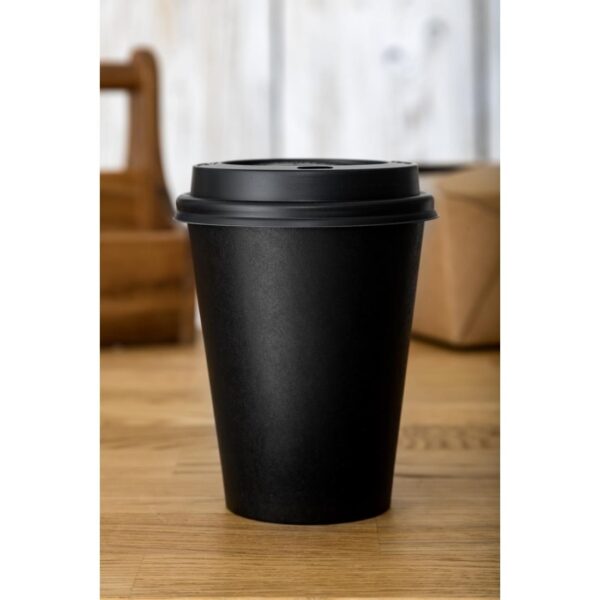 Fiesta Hot Cups Single Wall Black with Black Lid - 340ml 12oz (Box 1000) - Image 7