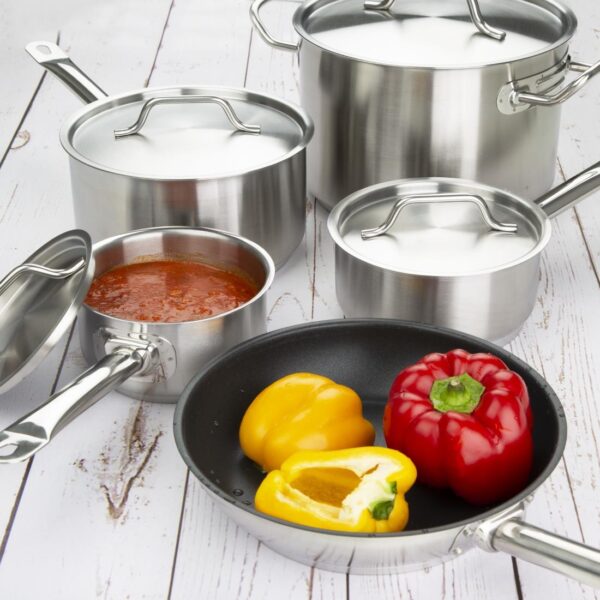 Vogue St/St Saucepan Stewpan & Frypan Set - Image 7