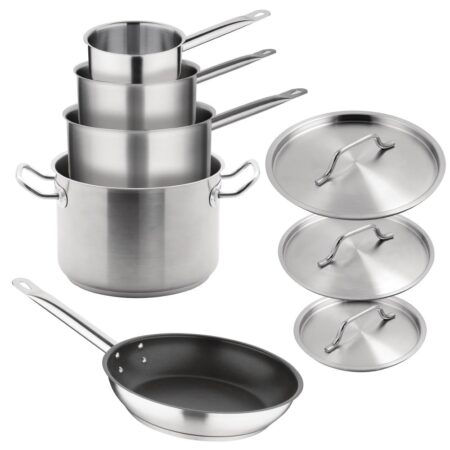 Vogue St/St Saucepan Stewpan & Frypan Set
