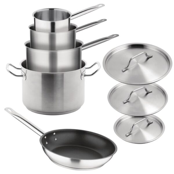 Vogue St/St Saucepan Stewpan & Frypan Set
