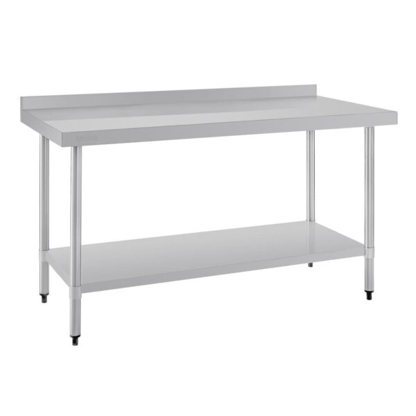 Vogue Wall Table St/St - 1500x600mm 59x23 1/2" (60mm Upstand) - Image 7