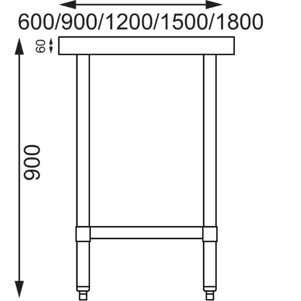 Vogue Table St/St - 1500x600mm 59x23 1/2" - Image 8