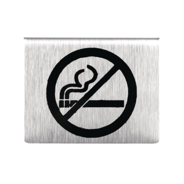 No Smoking Table Sign St/St - Image 2