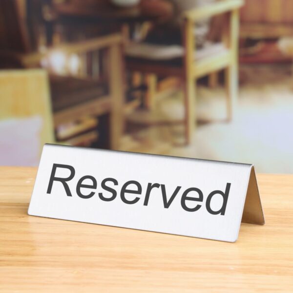Reserved Table Signs St/St (Pack 10) - Image 5