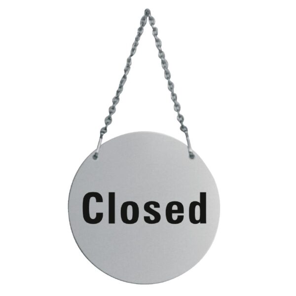 Vogue Open/Closed Door Sign with Hanging Chain St/St - Image 2