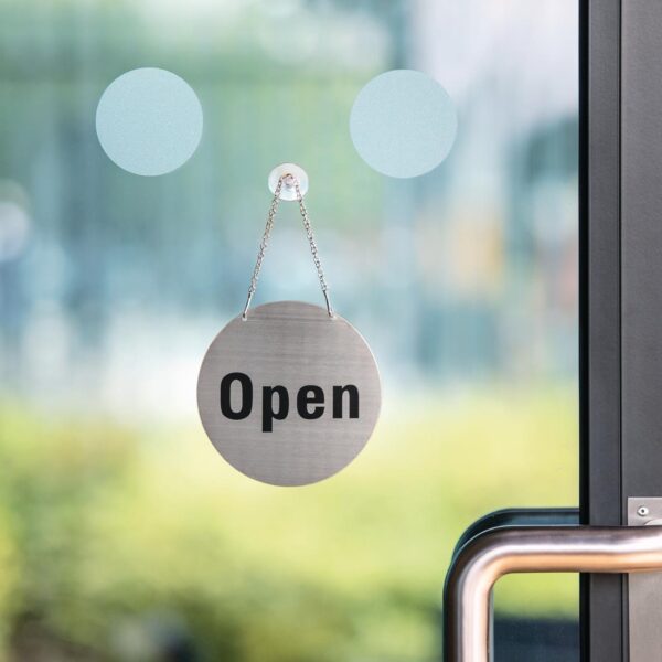 Vogue Open/Closed Door Sign with Hanging Chain St/St - Image 3