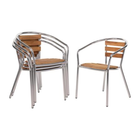 Bolero Armchair Alu. & Ash - 55.5Wx53Dx73Hcm (Pack 4)