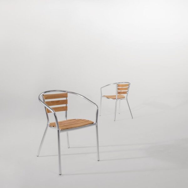 Bolero Armchair Alu. & Ash - 55.5Wx53Dx73Hcm (Pack 4) - Image 7