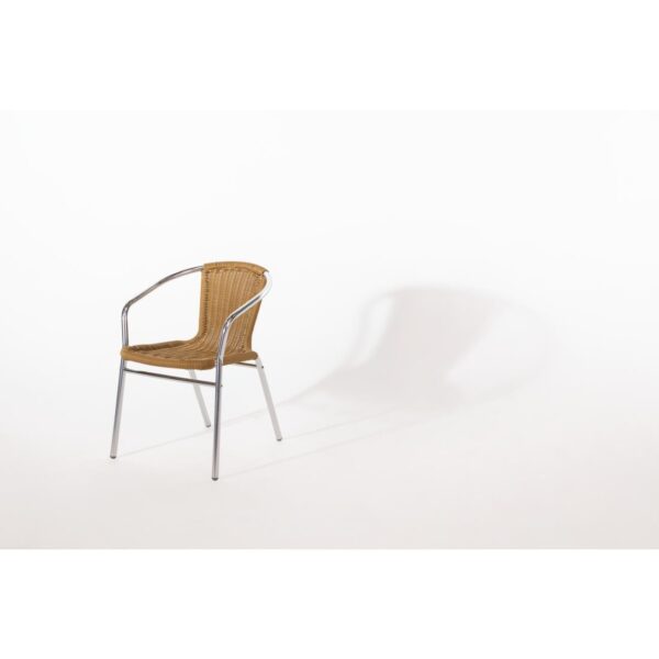 Bolero Natural Wicker Chair with Aluminium Frame (Pack 4) - Image 5