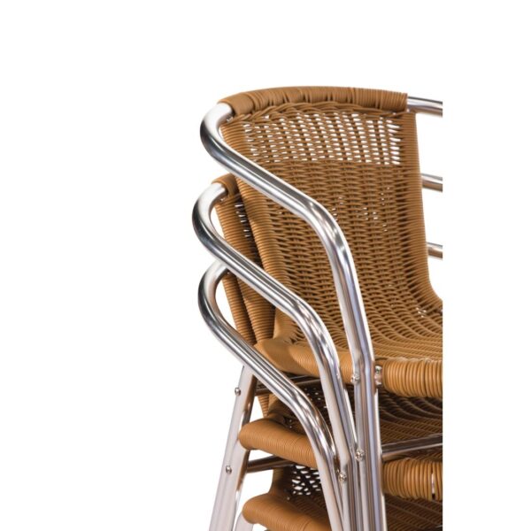 Bolero Natural Wicker Chair with Aluminium Frame (Pack 4) - Image 3