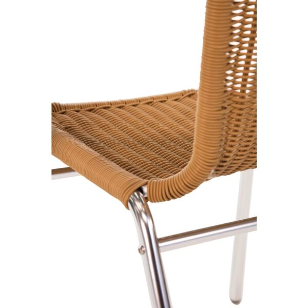 Bolero Natural Wicker Chair with Aluminium Frame (Pack 4) - Image 4